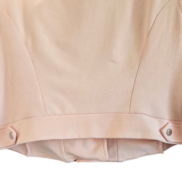 H By Halston Womens Light Pink Cotton Blend Moto Jacket Size 12 - Picture 6 of 11